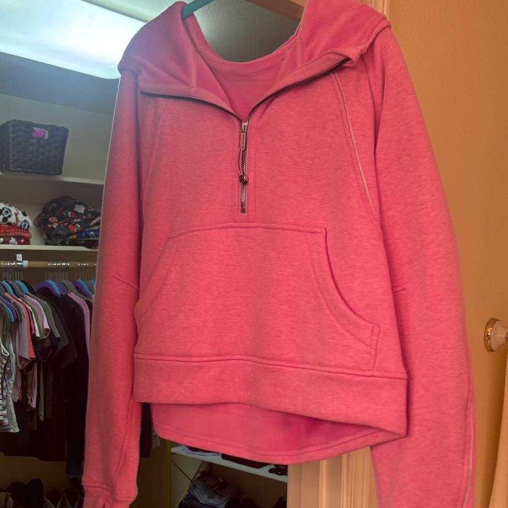Lululemon Pink Women's Half-Zip Fleece Scuba Sweatshirt m/l